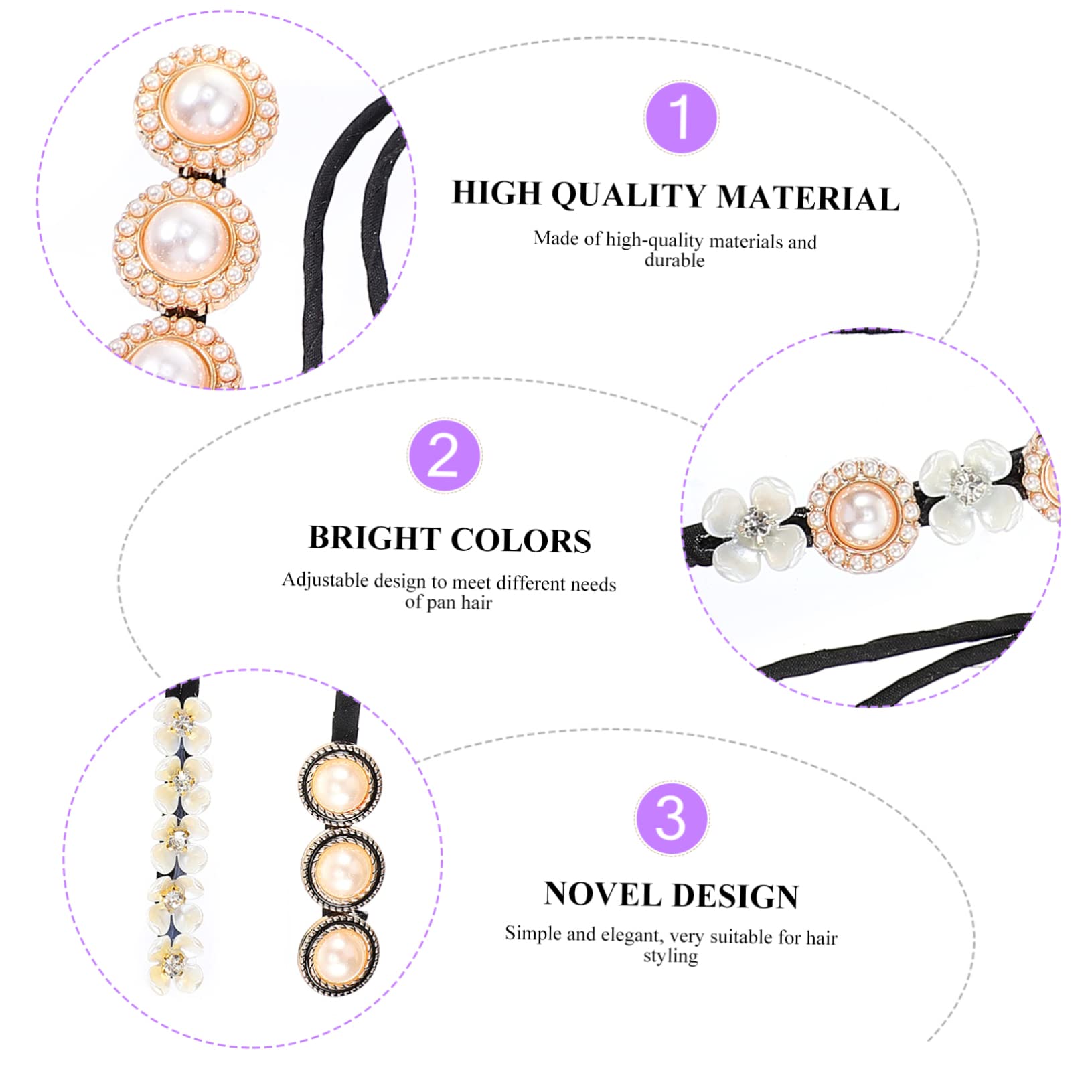 FOMIYES 4-Piece Hair Bun Maker Set with Flower Hairpins - Hair Donut Bun Maker & Holder for Easy Hairstyles (Perfect for Weddings, Parties & Everyday Use)