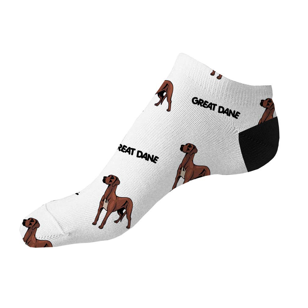 Great Dane Dog Breed No Show Socks - Invisible Ankle Socks for Women & Men - Breathable Polyester Fun Socks One Size Fits Most - Perfect for Casual Wear, Sneakers & Gifts for Dog Lovers