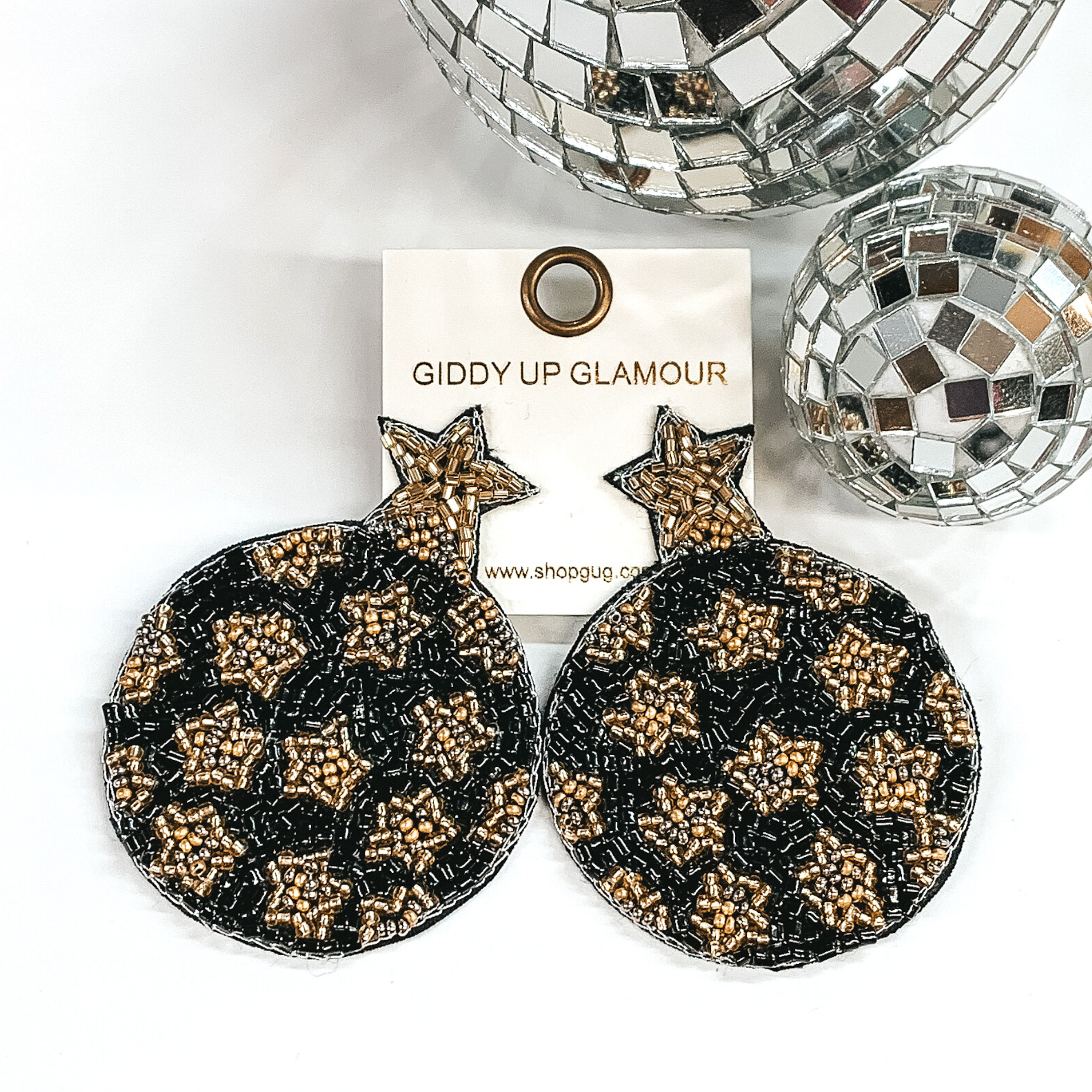 Elegant Black Beaded Earrings with Gold Star Charm - Boho Chic Dangle Earrings for Women, Perfect for Parties, Weddings & Everyday Wear