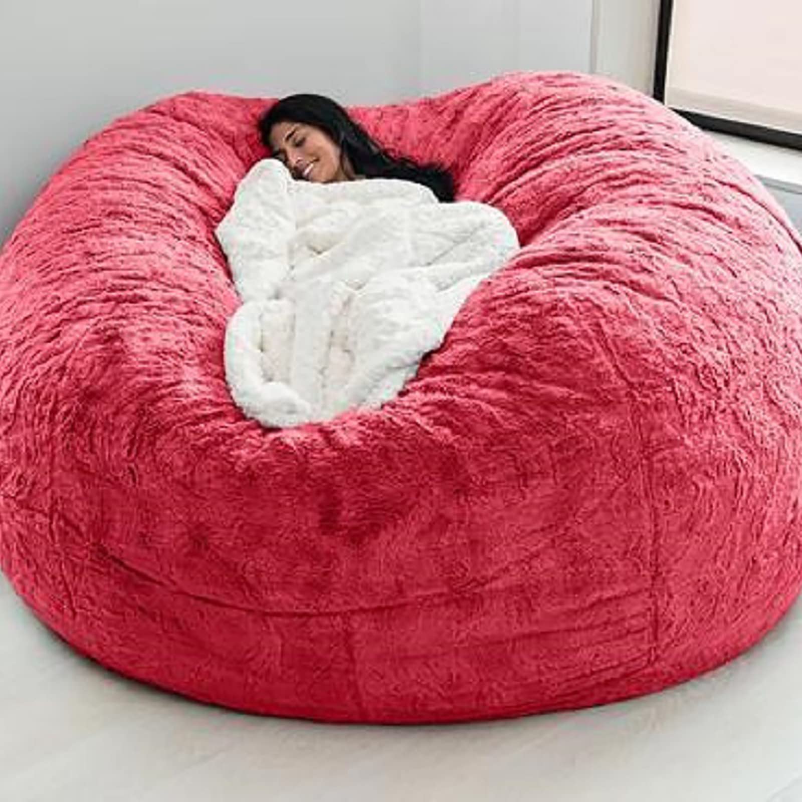 Large Microsuede Bean Bag Chair Cover - Plush Storage Bag for Giant Stuffed Toys & Foam Filled Furniture | Breathable & Comfortable Sofa Bed Replacement for Adults | Perfect for Living Rooms, Game Rooms & Dorm Decor