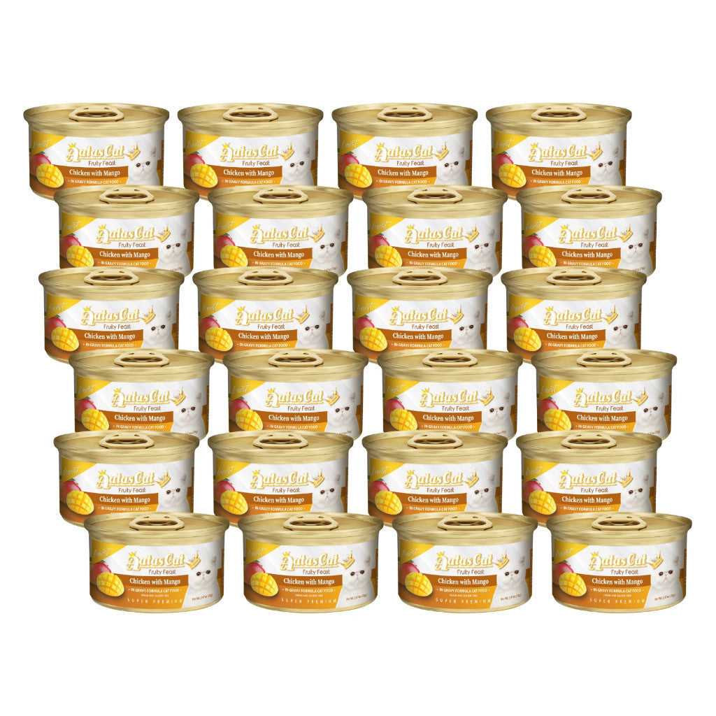 [24-Pack] Aatas Premium Wet Cat Food Variety Bundle - Fruity Feast in Gravy & Diamond Dinner in Jelly - Complete Nutrition for Adult Cats - Perfect for Daily Meals, Weight Management & Picky Eaters