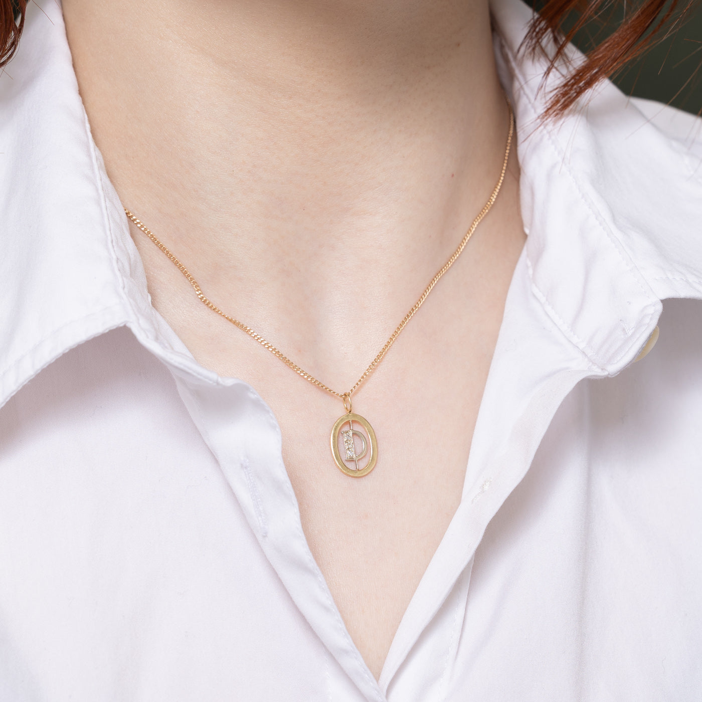 Diamond 'D' Initial Pendant Necklace - 0.03 Carat TW Gold Plated Letter Charm Jewelry for Women - Perfect Gift for Birthday, Anniversary & Valentine's Day