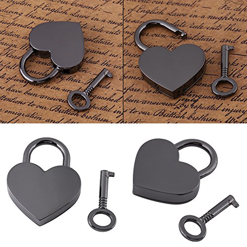 Small Heart-Shaped Padlock - Mini Metal Diary Lock with Key for Luggage, Handbags, Jewelry Box & Diary - Perfect for Travel, Security & Personal Belongings Protection