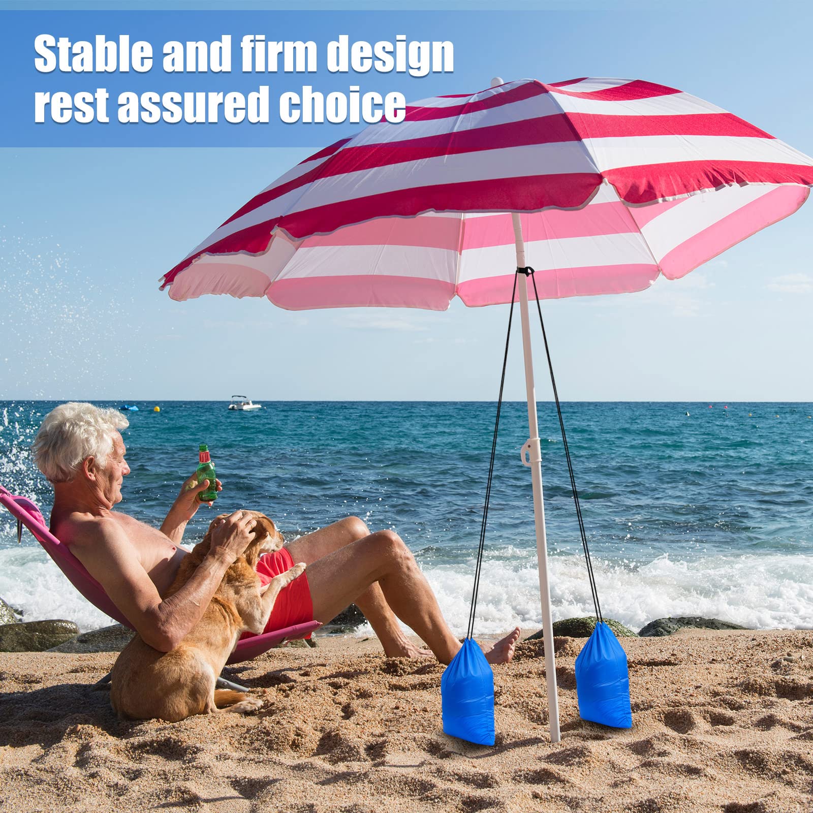 Heavy Duty Blue Sand Bags for Canopy & Beach Umbrella - 2 Pack Portable Weights for Outdoor Tents, Instant Canopies, and Holiday Supplies - Perfect for Beach, Camping, and Outdoor Events