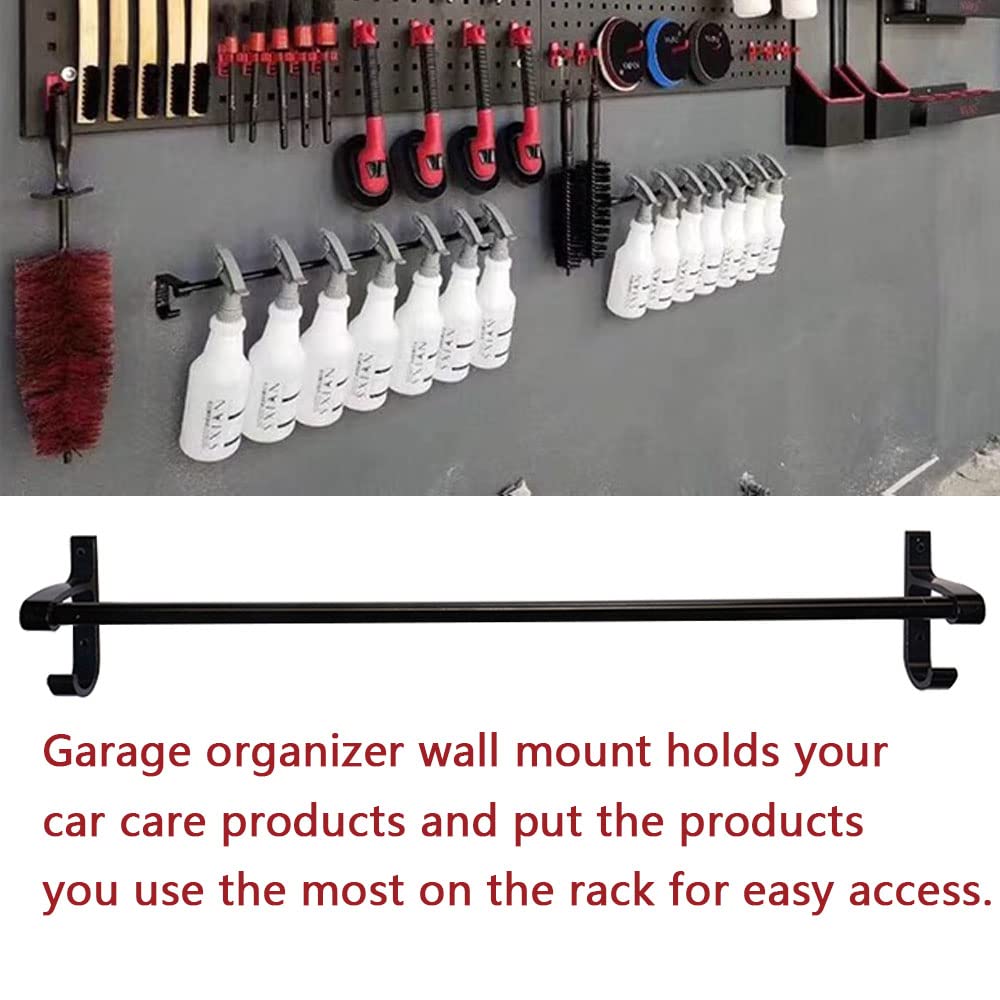 WANLIAN Spray Bottle Holder Wall Mount - 2 Pack Organizer for Garage, Bathroom, Kitchen & Auto Shop - Holds 6-8 Bottles - Perfect for Cleaning Supplies, Beauty Products & Tool Storage