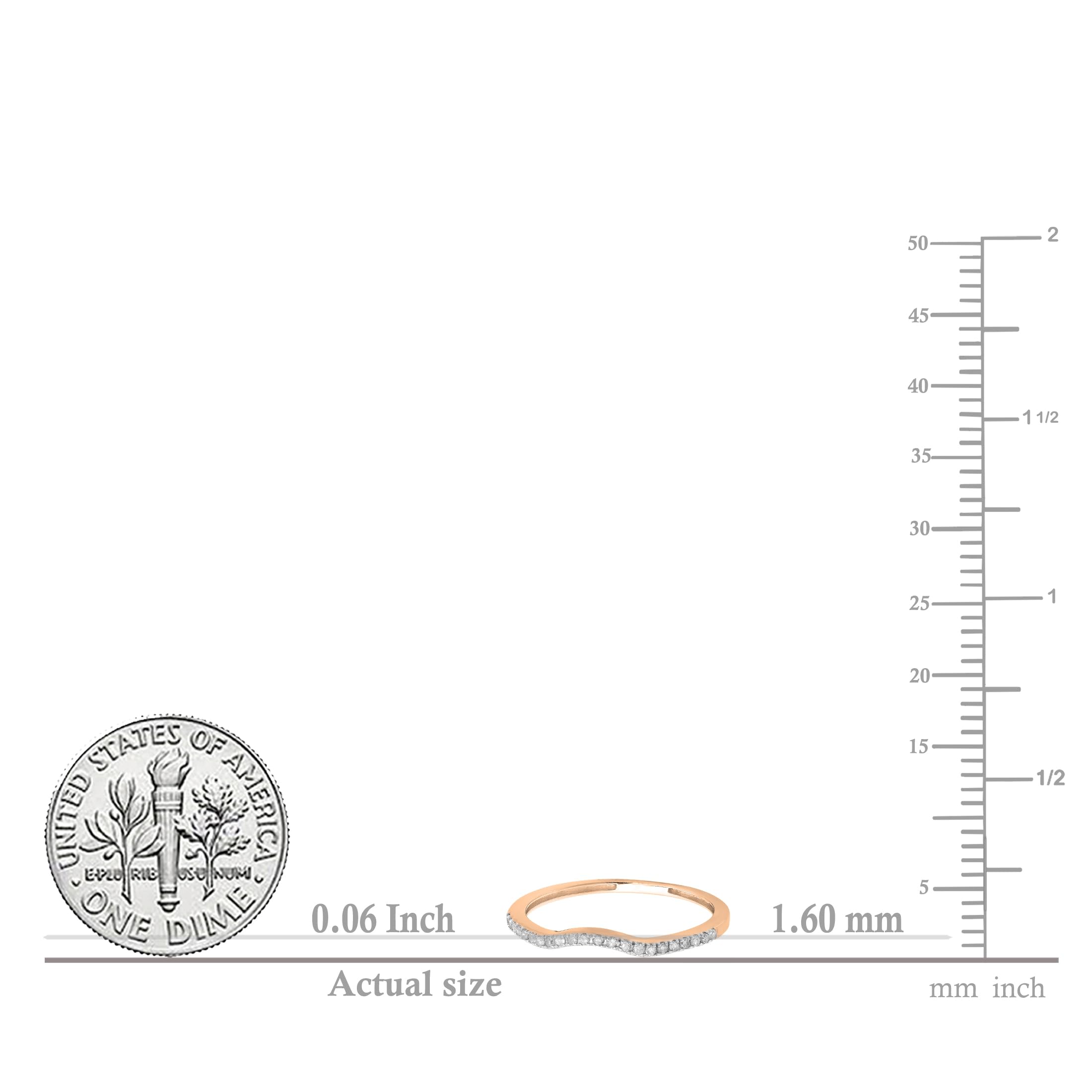 0.15 Carat Round White Diamond Wedding Ring Enhancer Guard Band for Women - Solid Gold Contour Bridal Jewelry - Perfect for Engagement, Anniversary & Special Occasions