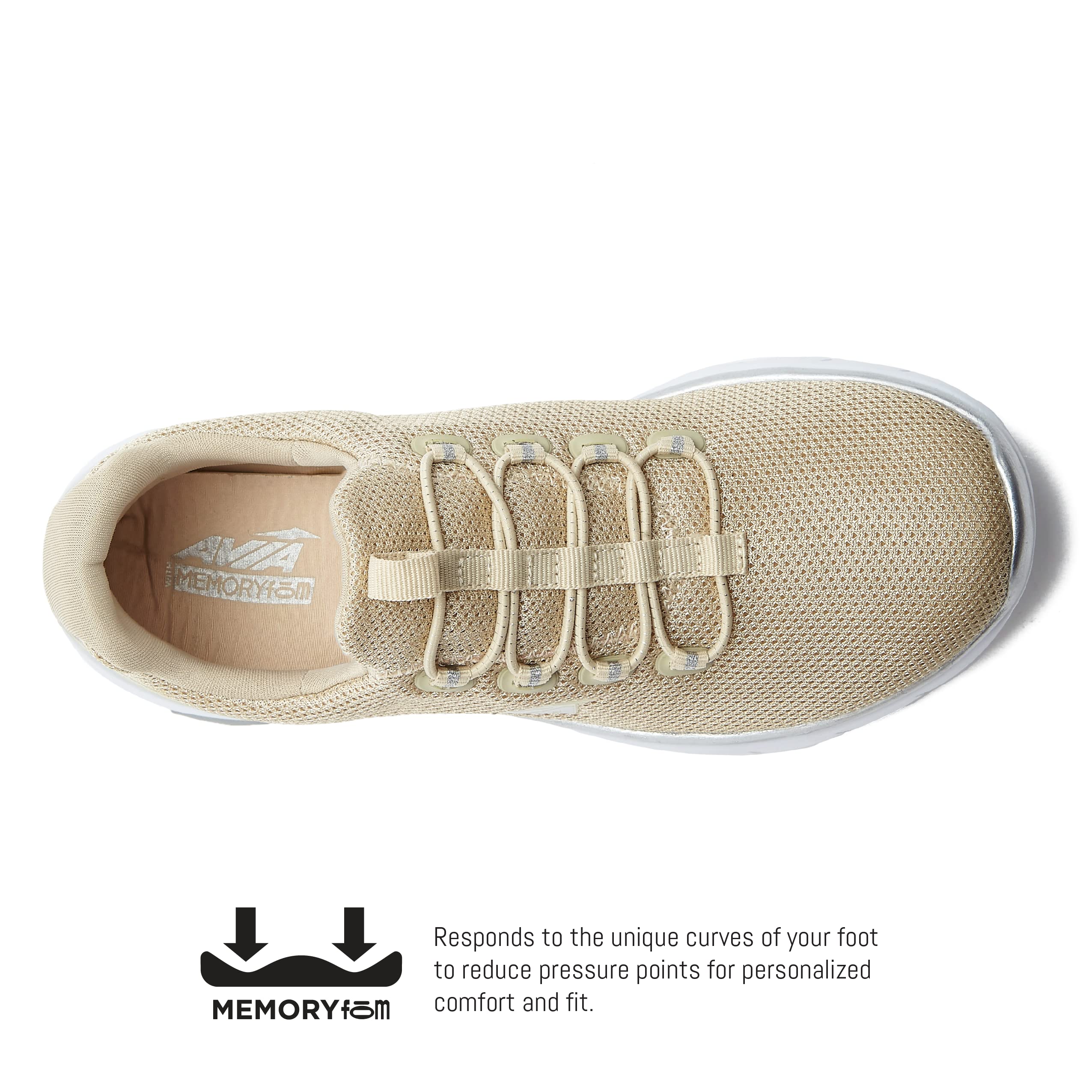 Avia Junction Women's Slip On Sneakers - Comfortable Breathable Memory Foam Walking Shoes for Women | Casual Everyday Wear, Workout, Travel & Running