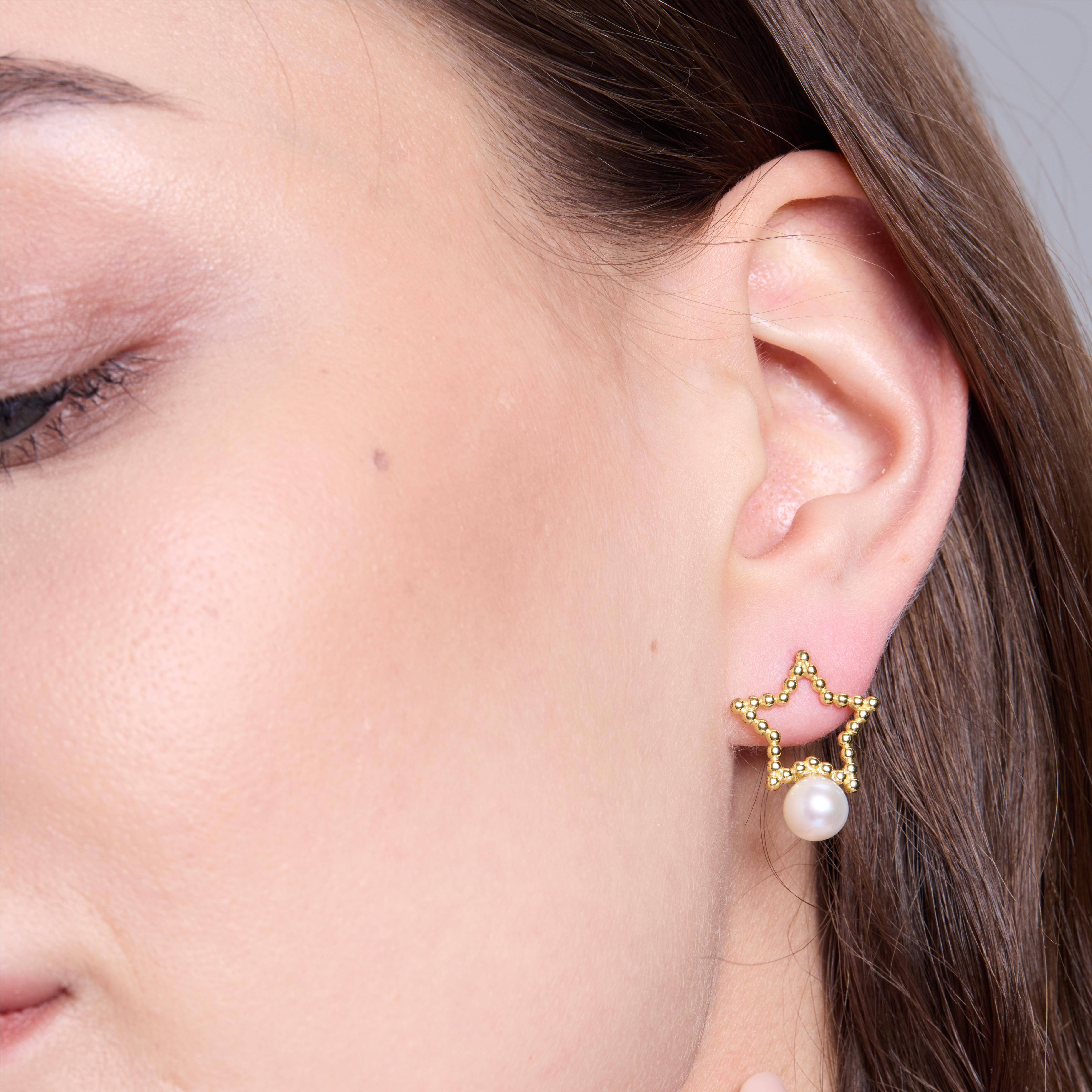 Lucky Star AAAA Freshwater Pearl Earrings for Women - Elegant Stud Earrings for Wedding, Party & Everyday Wear