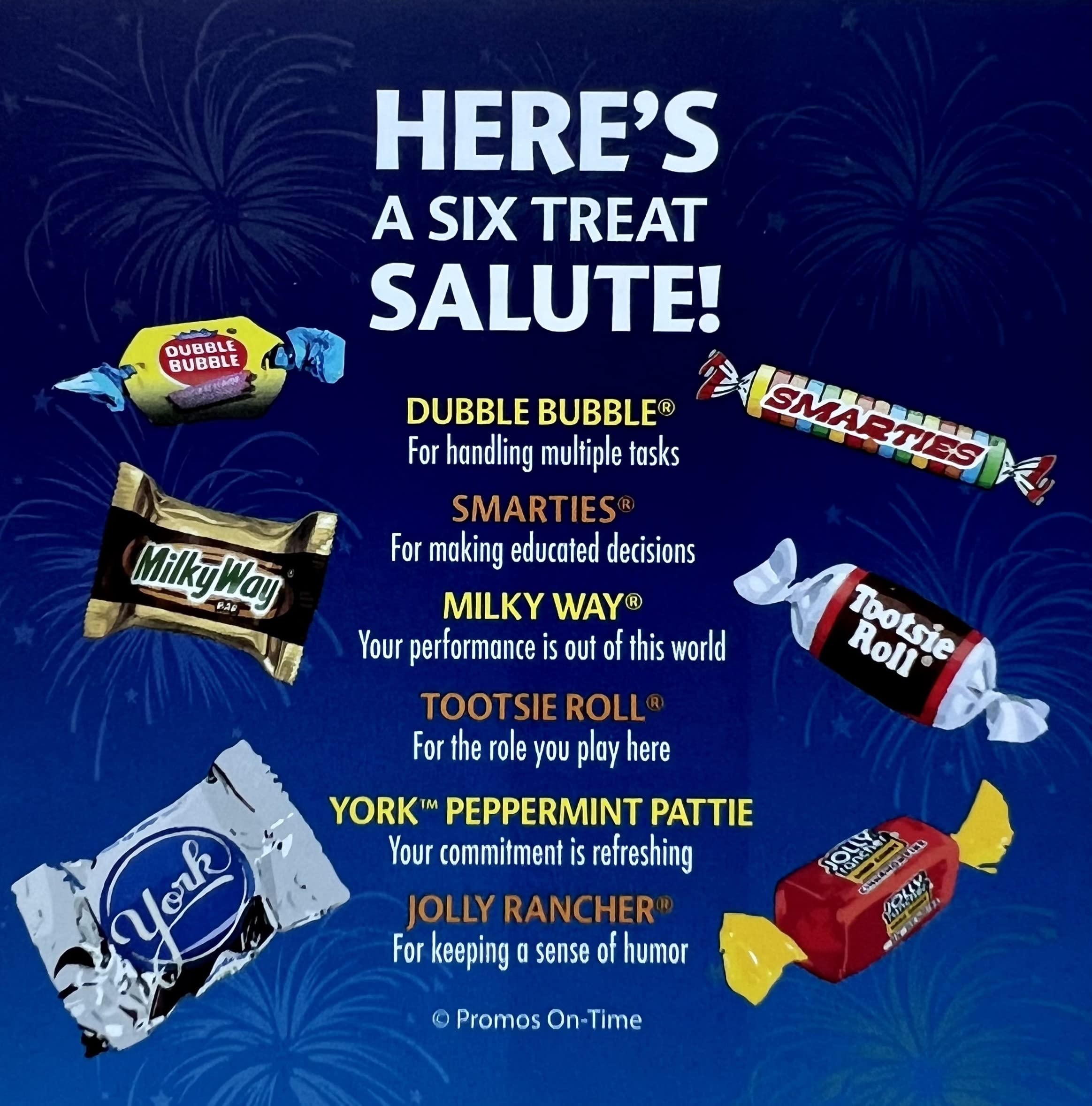100-Count Six Treat Salute Appreciation Goody Bags for Employees & Staff - Bulk Corporate Gift Ideas & Office Decoration Items - Perfect for Employee Recognition, Team Building & Workplace Celebrations