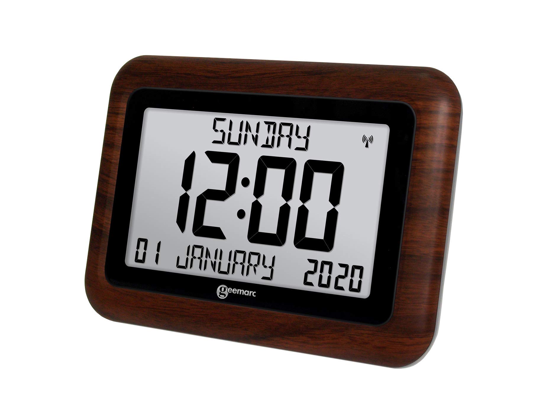 VISO10 - Extra Large Easy Read Atomic Day Clock for Seniors with Dementia/Alzheimer's - Battery Operated Wall Calendar Clock (11