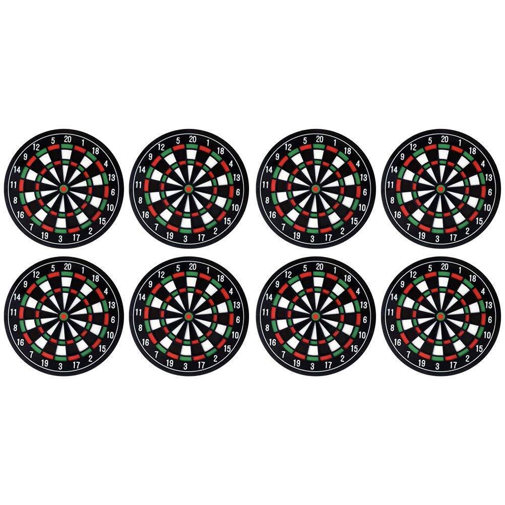 ARTIBETTER 8-Piece Coaster Set - Cork Dartboard Cup Mats, Round Heat-Resistant Drink Coasters for Tea, Coffee & Beverages - Perfect for Home, Office & Pub Use