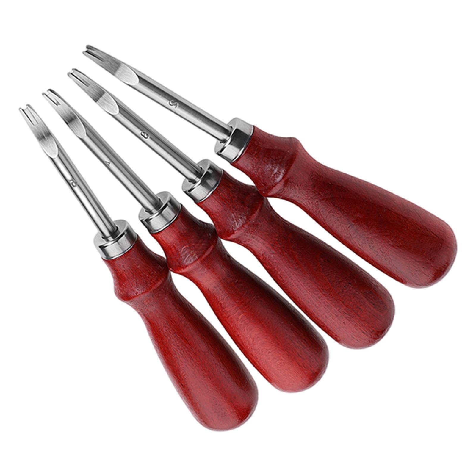 Professional DYNWAVE Leather Edge Chamfering Tool with Ergonomic Wooden Handle - Perfect for Leather Crafting, DIY Projects & Shoemaking