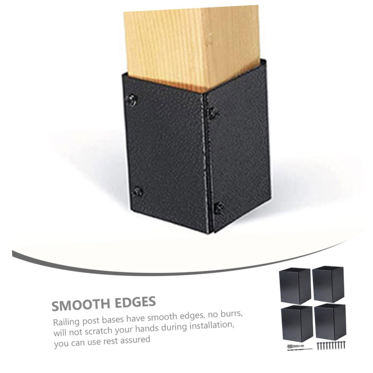 Easy Install Post Base Protectors - Durable Mailbox Post Covers & Metal Deck Railing Brackets for Fence Post Bases | Perfect for Outdoor Mailbox Protection, Deck Railings & Fence Support