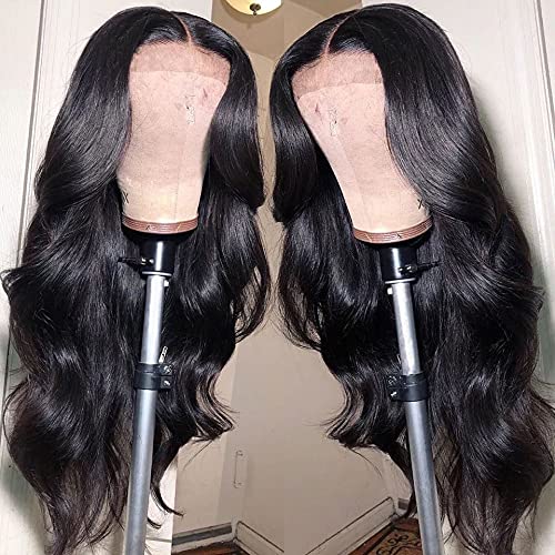 13x4 Body Wave Lace Front Wigs Human Hair - Glueless Pre Plucked HD Transparent Lace Wigs for Black Women - 28 Inch Natural Wavy Human Hair Wigs for Daily Wear, Parties & Special Occasions