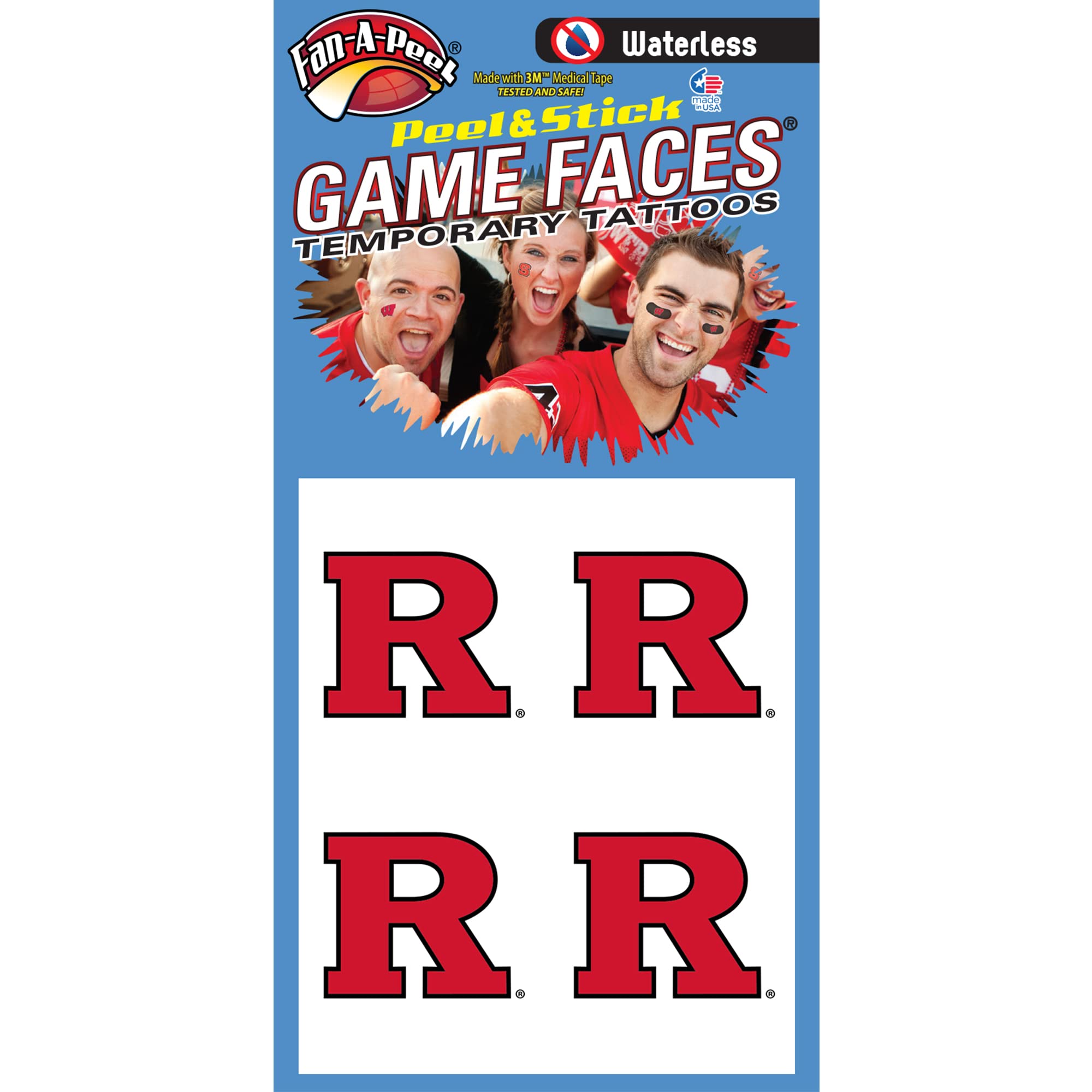 Waterless Peel & Stick Temporary Tattoos for Kids & Adults - Fan-A-Peel Gamesfaces - Perfect for Parties, Halloween, Cosplay & Festivals