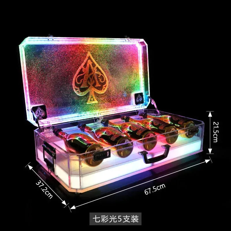 Ace of Spade LED Champagne Bottle Display Case - Rechargeable Glow Bar Presenter for Nightclub, Party & Lounge - Perfect for VIP Bottle Service & Special Events