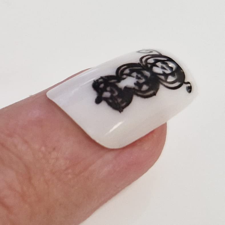 12 Pack Halloween Fake Nails with Glue - Long Press on Nails with Adhesive - Perfect for Halloween Parties, Costumes & Nail Art (HN3)
