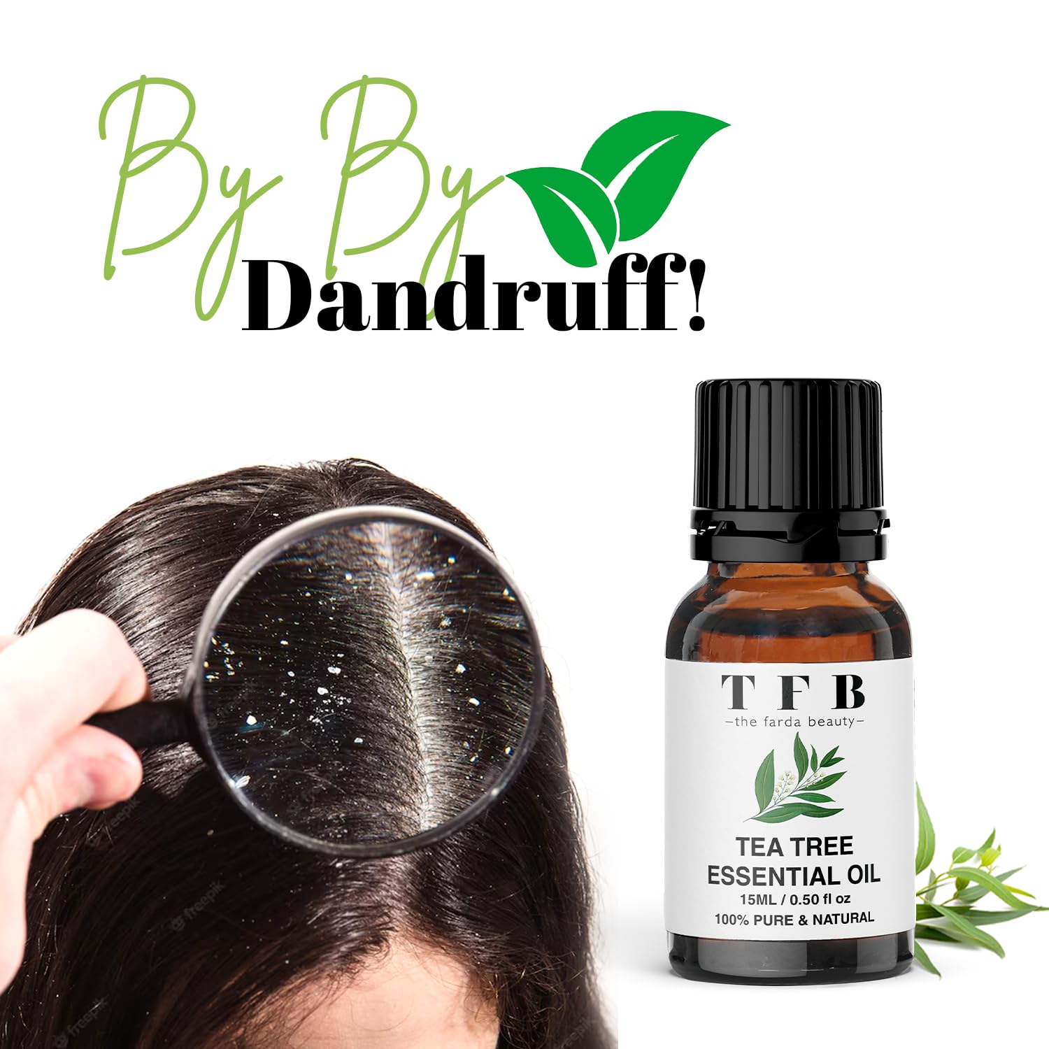 Organic Tea Tree & Peppermint Essential Oil Set (2x15ml) - Natural Dandruff Treatment, Scalp Care, Acne Solution & Stress Relief - Perfect for Aromatherapy, DIY Skincare & Relaxation at Home