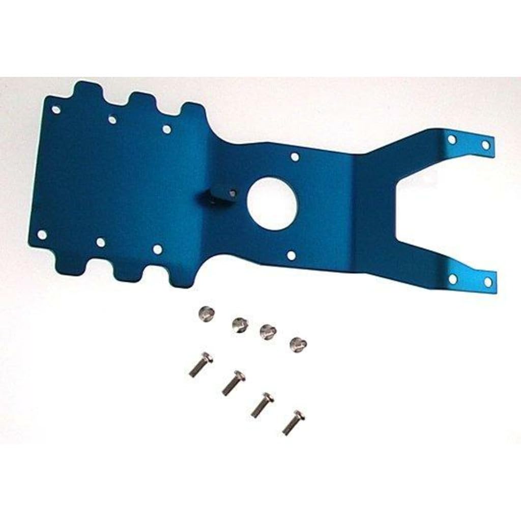 GPM Racing AGM1331F Monster GT Blue Aluminum Front Skid Plate with Steering Mount - Heavy-Duty Off-Road Protection for RC Cars, Trucks & Buggies