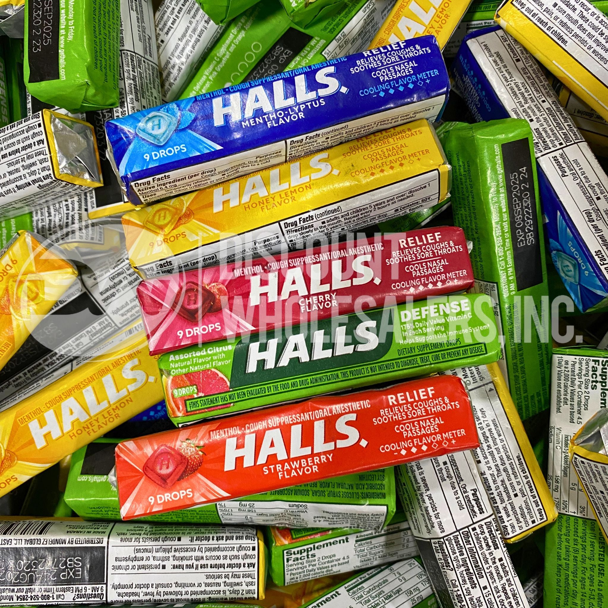 Halls Assorted Flavor Cough Drops - 100 Pcs for Cough Relief & Sore Throat Soothing - Perfect for Cold, Flu & Travel Use