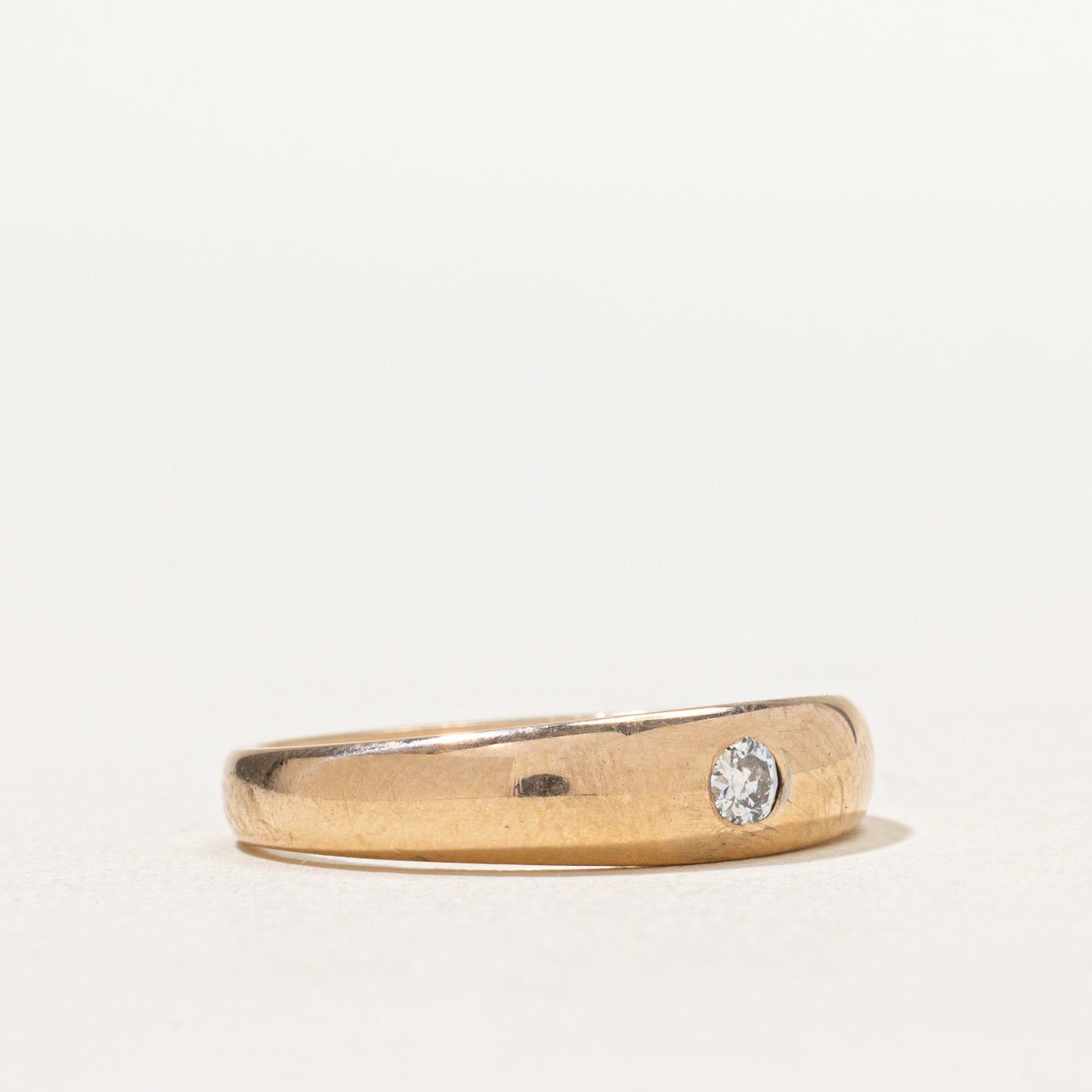 0.08ct Flush Set Single Stone Diamond Wedding Band Ring - Size 6.25 | Elegant Solitaire Engagement Ring for Women | Perfect for Anniversaries, Proposals & Special Occasions