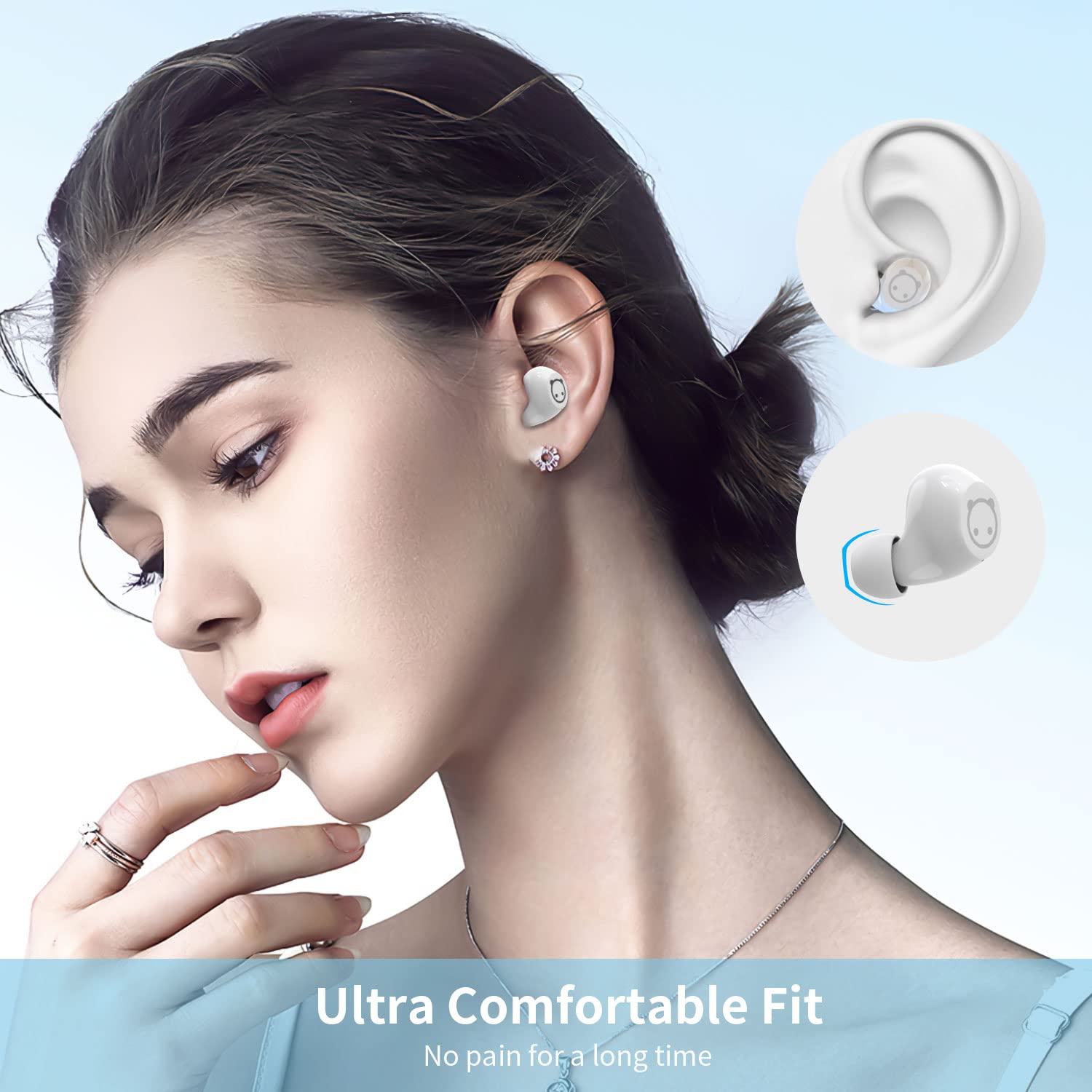 Panda Bluetooth Earbuds Wireless, IPX5 Waterproof Sports Earphones with Charging Case, Bass Sound & Touch Control, Built-in Mic for Calls - Perfect for Running, Gym, Workout & Daily Use