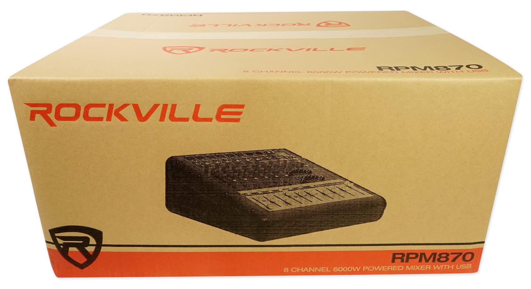Rockville RPM870 8 Channel 6000W Professional Powered Mixer with USB, Built-in Effects & 8 XDR2 Mic Preamps - Perfect for Live Sound, Studio Recording & DJ Performances