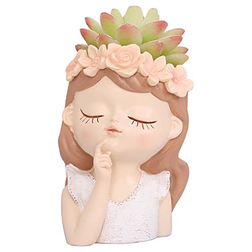 Flower Imagine Girl Planter Pots - Mini Succulent Planters for Office, Window, Kitchen & Balcony | Cute Home Decor, Desk Plants, Indoor Gardening Gifts