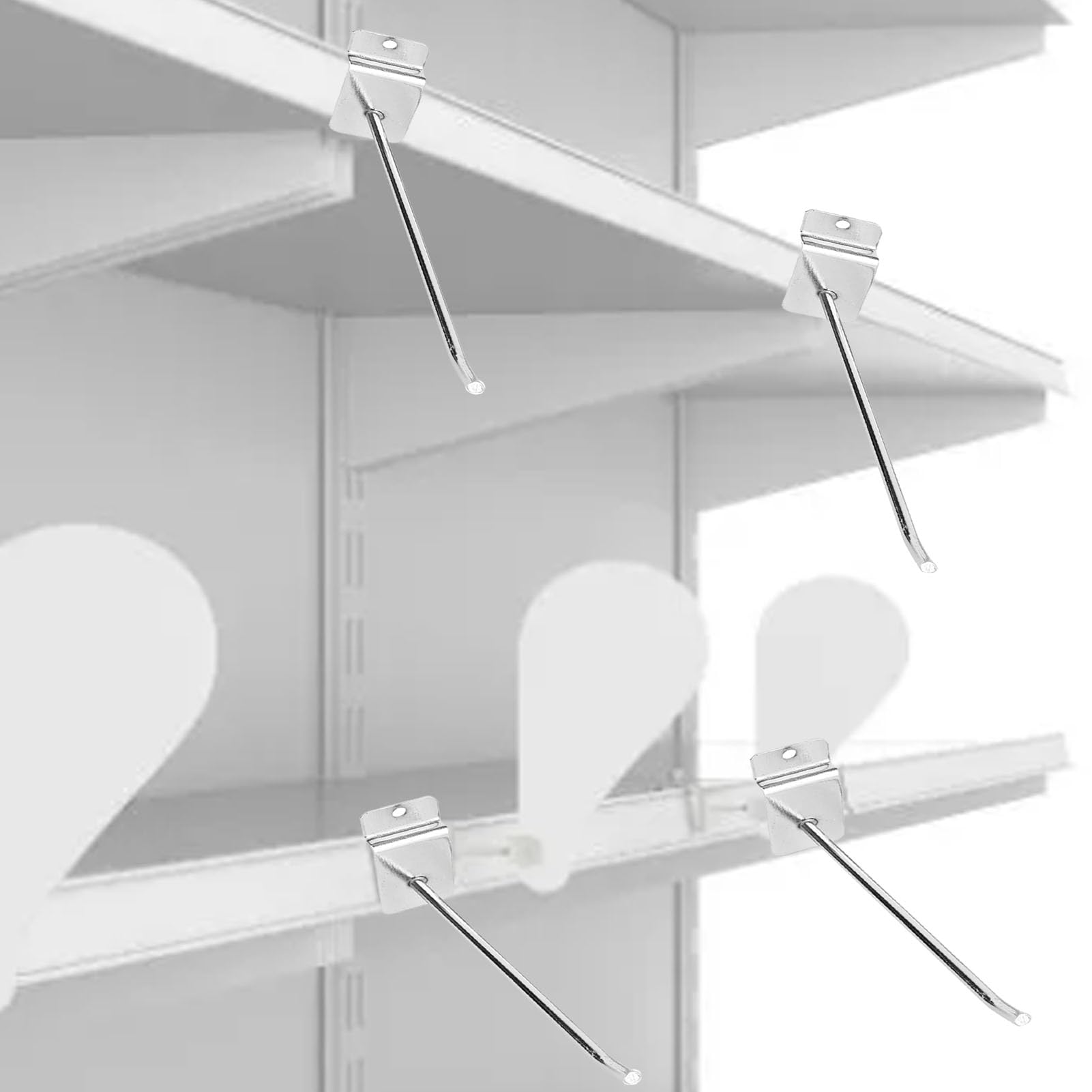 Sunicon 25Pcs Slat Wall Panel Hooks - 6 Inch (15cm) Heavy Duty Slatwall Accessories for Retail Display, Pegboard & Gridwall Organization - Perfect for Store Fixtures, Garage Storage & Wall Mounted Displays