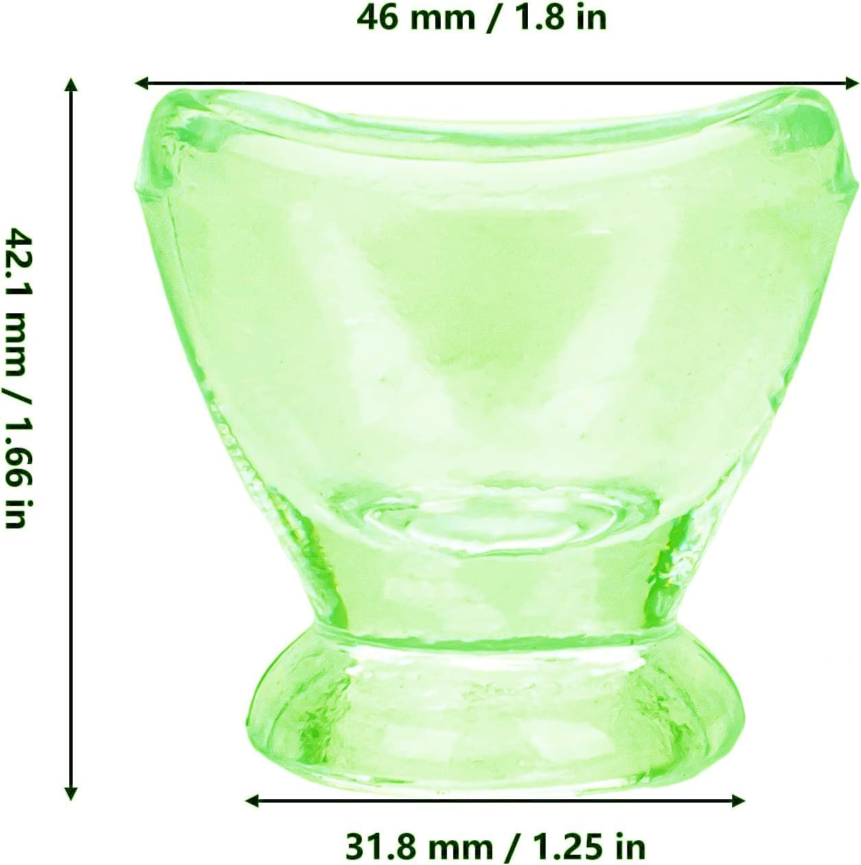 **Soulvinee Premium Clear Glass Eye Wash Cup - Smooth Edge, Portable Eye Rinsing Kit for Home & Travel - Pack of 2 (Green) - Perfect for First Aid, Contact Lens Cleaning & Emergency Eye Care**