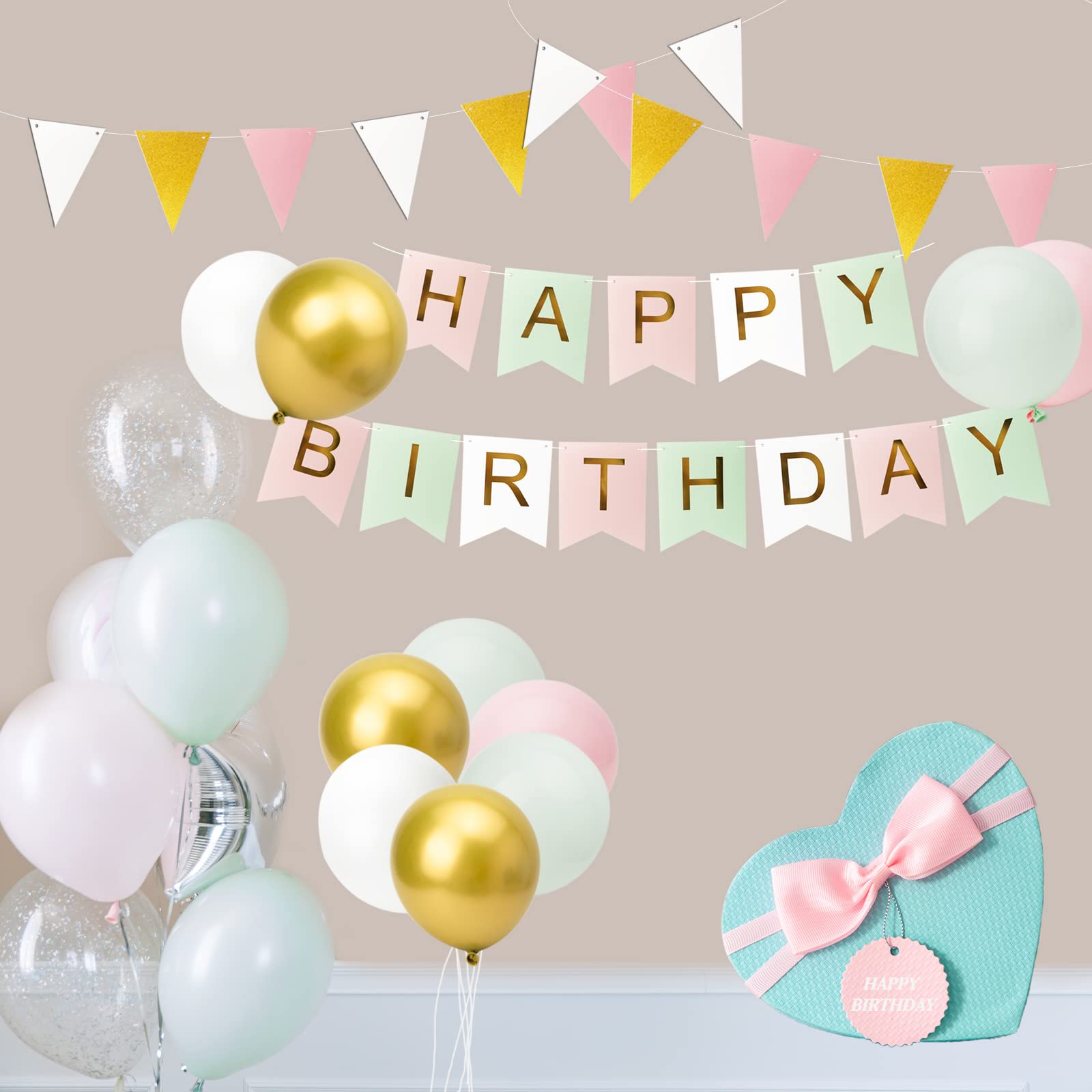 Happy Birthday Banner & Balloons - 12