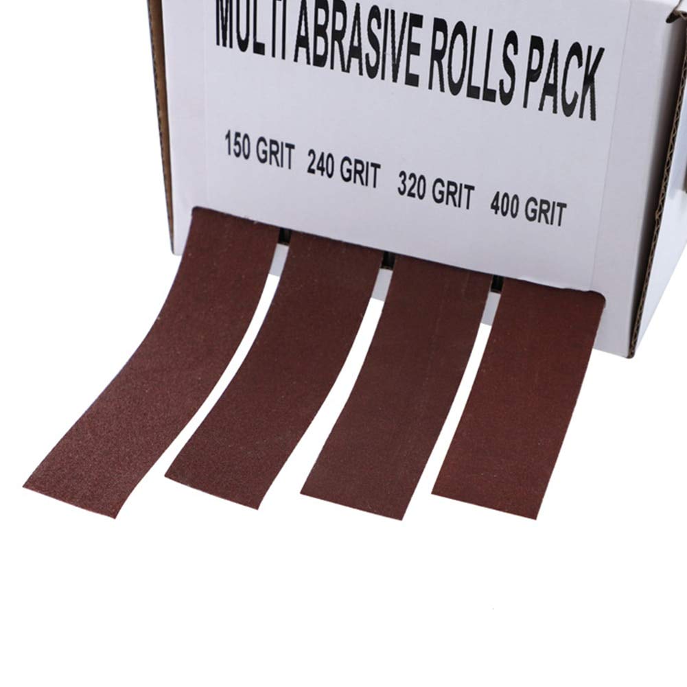 Premium Emery Cloth Abrasive Rolls for Metal, Wood & Glass - Assorted Grits for Grinding, Polishing & Furniture Repair - Durable Nylon-Backed Sanding Rolls in Convenient Storage Box - Ideal for DIY Projects, Metalworking & Woodturning