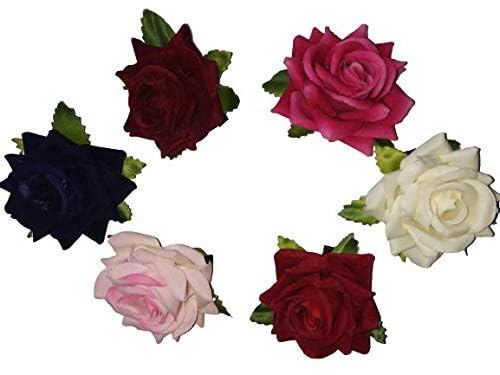 Vibrant Artificial Rose Hair Clips for Women & Girls - 6-Pack Floral Hair Accessories | Perfect for Weddings, Parties & Everyday Style