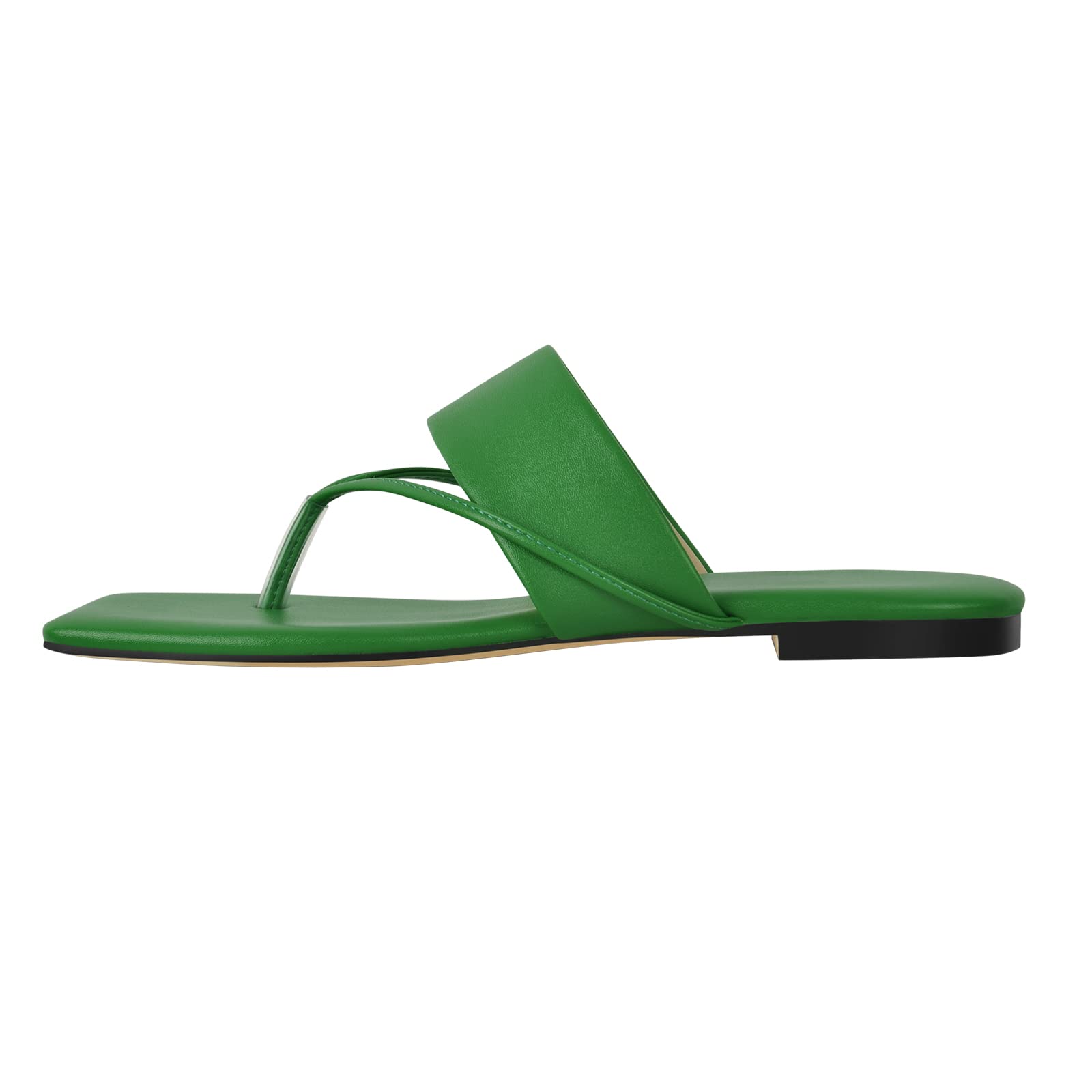 Women's Open Toe Clip Sandals - Square Toe Strappy Summer Beach Flats - Slip On Comfort for Outdoor & Indoor Wear - Perfect for Beach, Pool, Vacation and Casual Outings