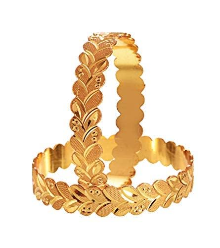 Handmade Gold Plated Traditional Designer Bangles for Women - Elegant Kada Bracelets for Weddings, Parties & Festive Occasions