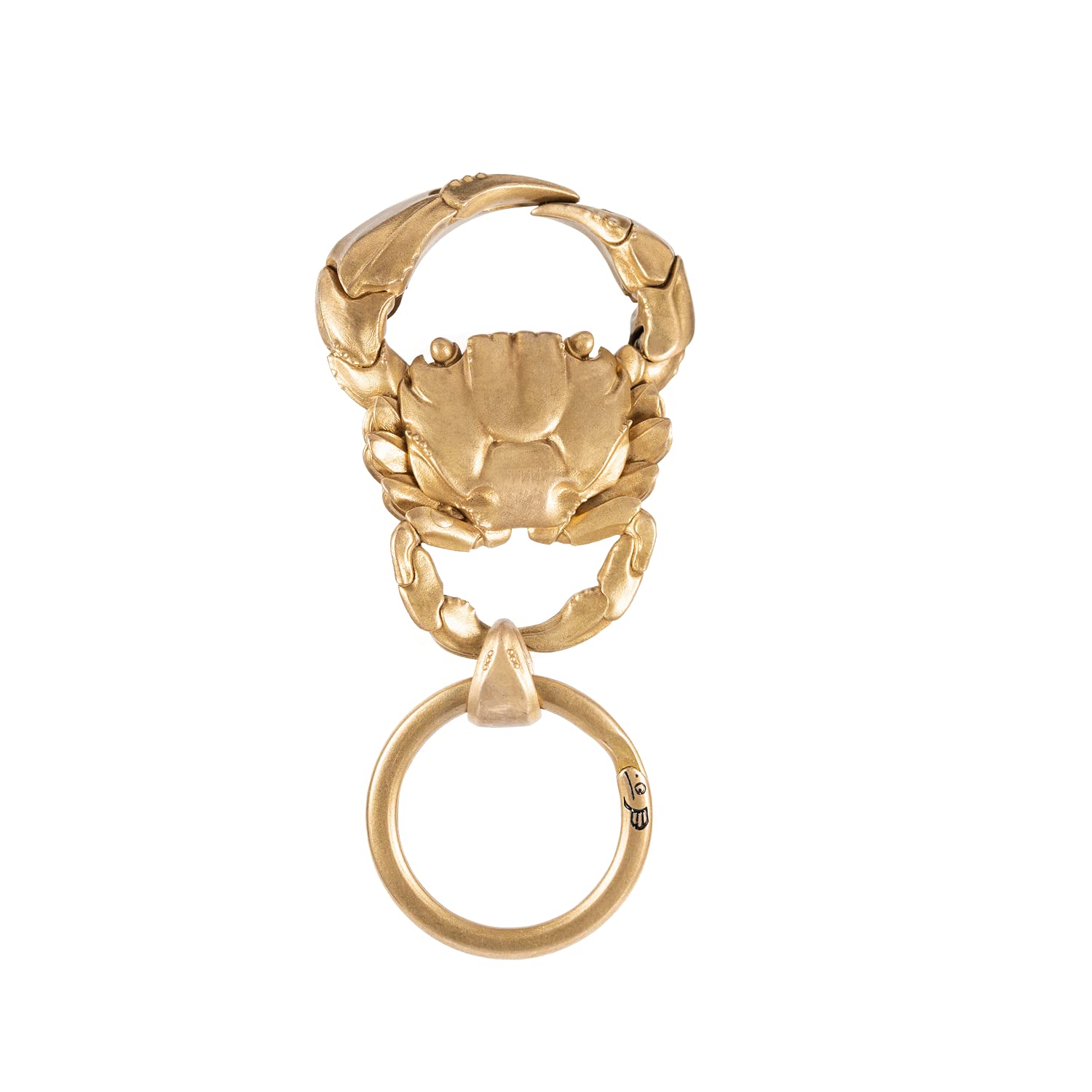CopperTist.WU Crab Snap Keychain - Brass Quick Release Keychain Clip with Keyring - Unique Novelty Gifts for Men & Women - Perfect for Car Keys, Backpacks & Everyday Carry (EDC) Accessories