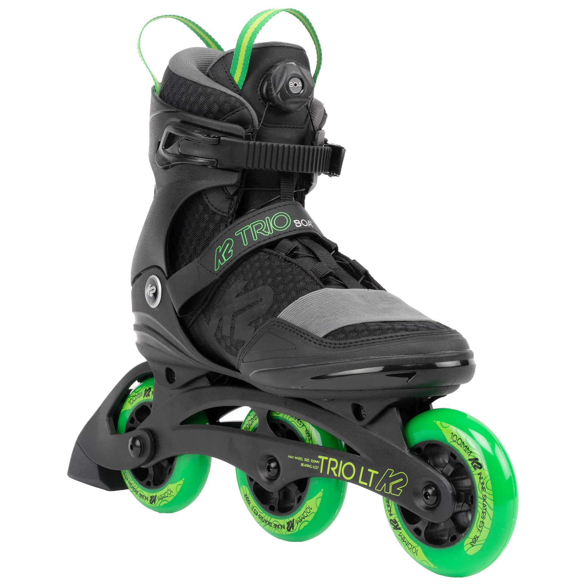 K2 Trio LT 100 BOA Men's Urban Inline Skates - Comfortable & Durable for City Commuting, Fitness & Outdoor Recreation