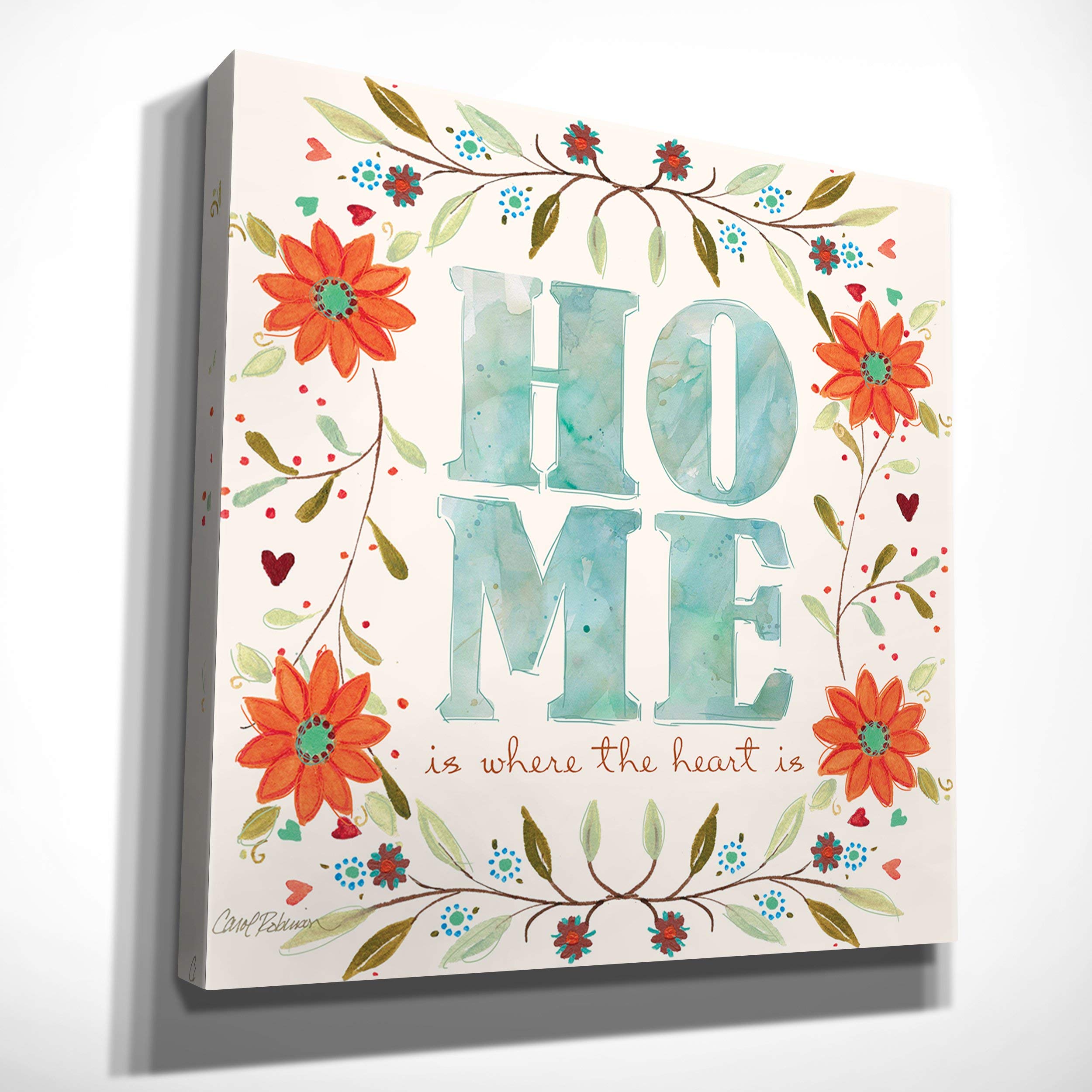 Garden Sketch Home Gallery Wrapped Canvas Wall Art - Modern Floral Botanical Print for Living Room, Bedroom & Office Decor