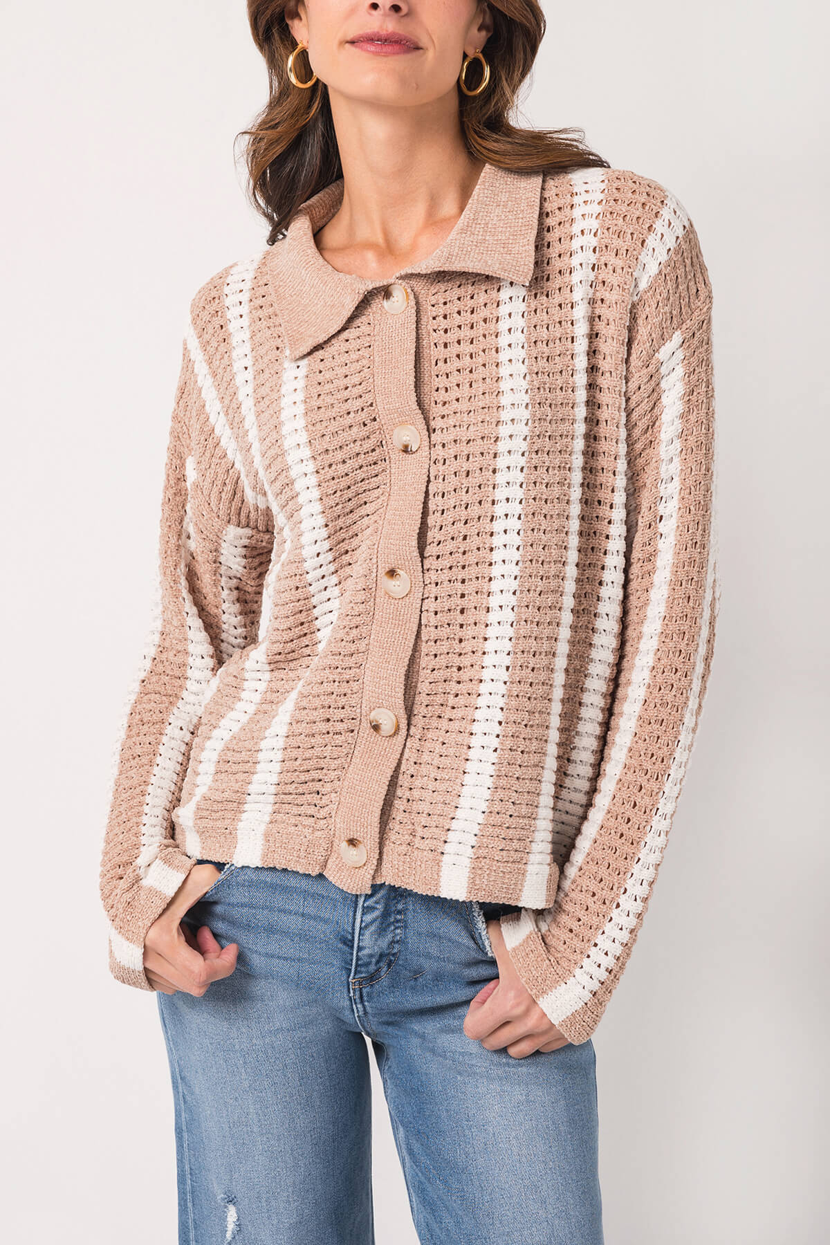 Cozy Oversized Buttermelon Chenille Cardigan for Women - Soft Long Sleeve Open Front Sweater for Fall & Winter - Perfect for Lounging, Office Wear, and Casual Outings