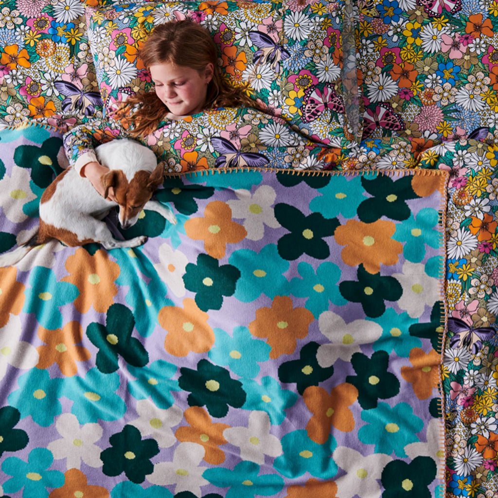 Bliss Floral Organic Cotton Flat Sheet - Soft & Breathable Bedding for a Comfortable Sleep | Perfect for Home, Hotel, or Guest Room Decor