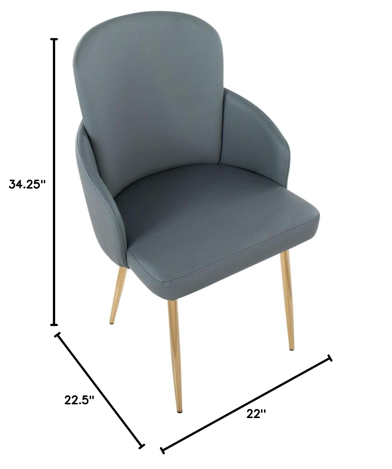 LumiSource Dahlia Upholstered Dining Chairs Set of 2 - Modern Kitchen Chairs for Dining Table - Perfect for Home, Restaurant, and Office Use