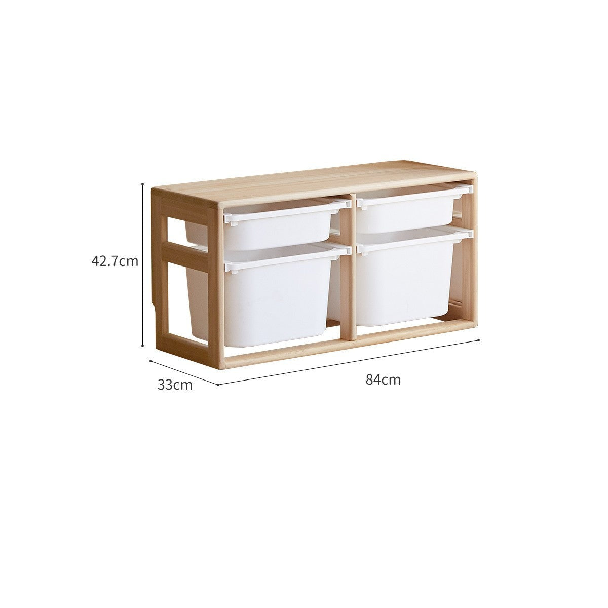**Solid Wood Montessori Toy Storage Shelf for Kids - Organize Playroom, Nursery & Bedroom Toys - Eco-Friendly Poplar Wood Children's Bookshelf**