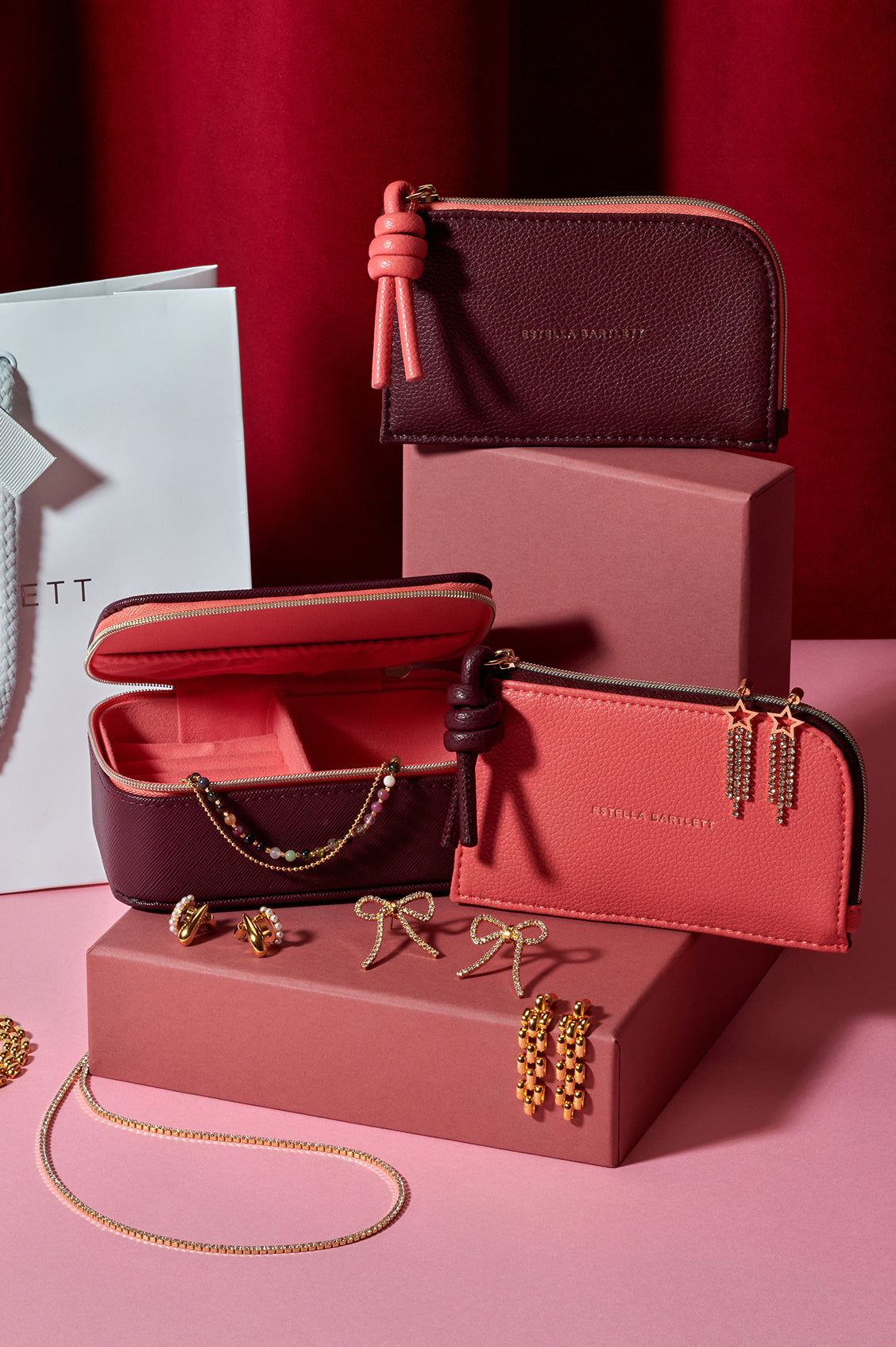 Elegant Burgundy Knot Card Holder Wallet EBP6254 - Perfect for Parties, Weddings & Everyday Use