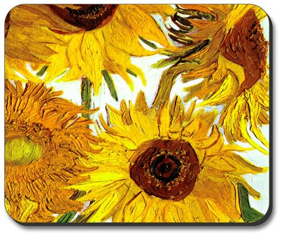 Van Gogh Sunflowers II Art Plate - Premium Mouse Pad for Office & Gaming - Home & Office Decor Gift Idea