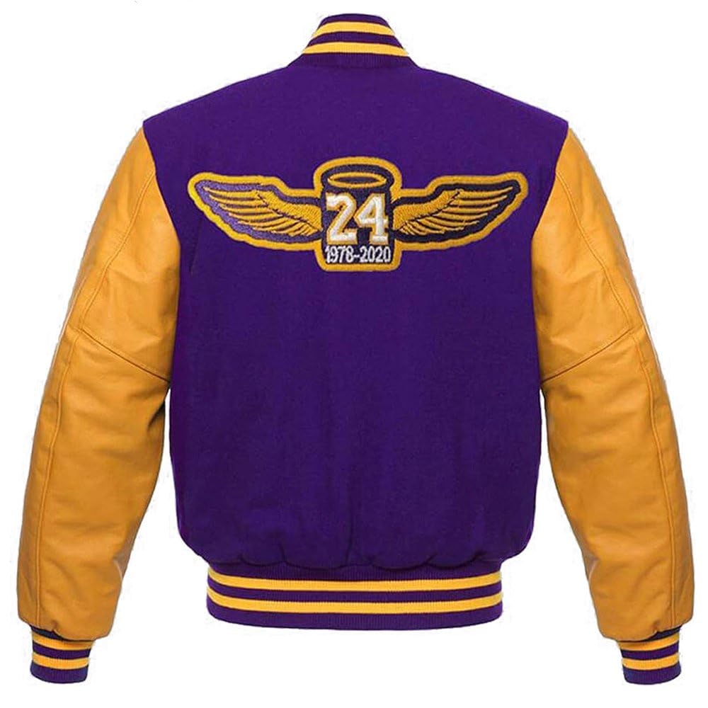 Men's NBA Varsity Jacket - PU Leather Sleeves Letterman Jacket for Basketball Fans | Game Day, Streetwear & Casual Outfit