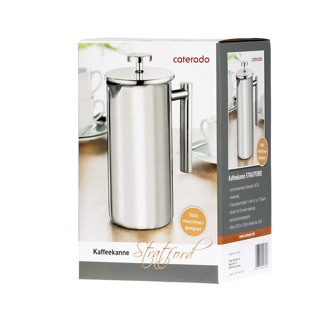 Stratford 199-902 18/10 Stainless Steel Coffee Maker - Silver | Drip Coffee Machine for Home, Office & Camping | Easy Brew & Keep Warm Function