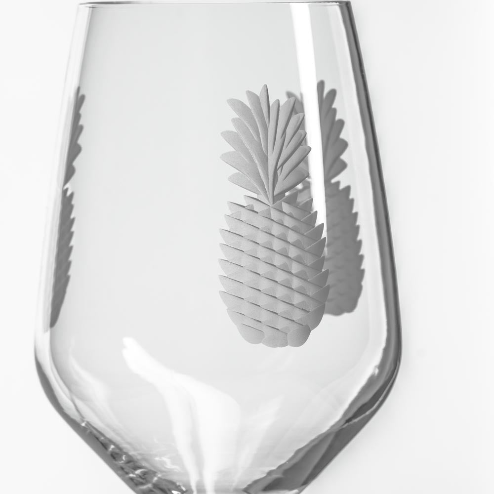 Fresh Pineapple 10.75oz White Wine Glasses - Set of 4 | Elegant Stemware for Chardonnay, Sauvignon Blanc & Cocktails | Perfect for Dinner Parties, Weddings & Home Bar Decor