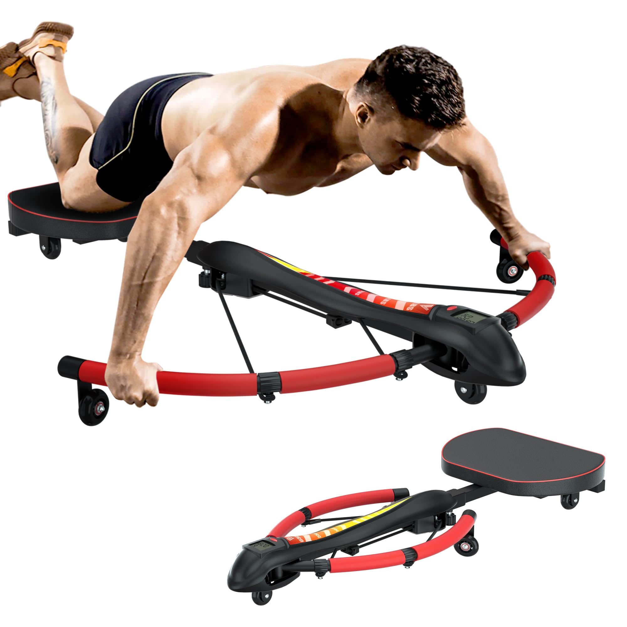 VIVITORY 4-in-1 Adjustable Rowing Machine for Full Body Workout - Multi-Functional Home Gym Equipment with AB Trainer, Core Strengthener & Dragonfly Design - Perfect for Strength Training, Cardio & Home Fitness Routines