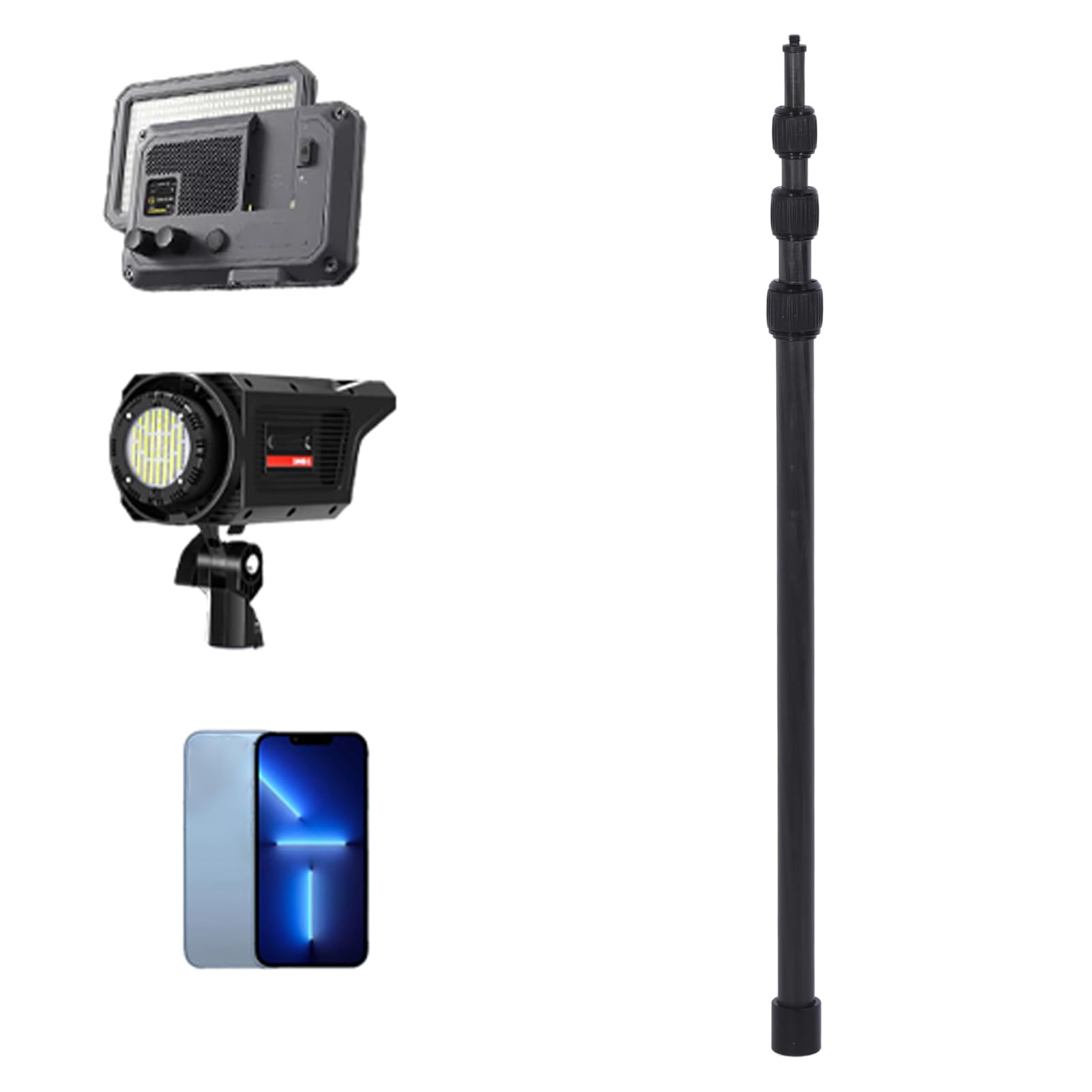 Carbon Fiber 4-Section Telescopic Camera Extension Pole with 1/4
