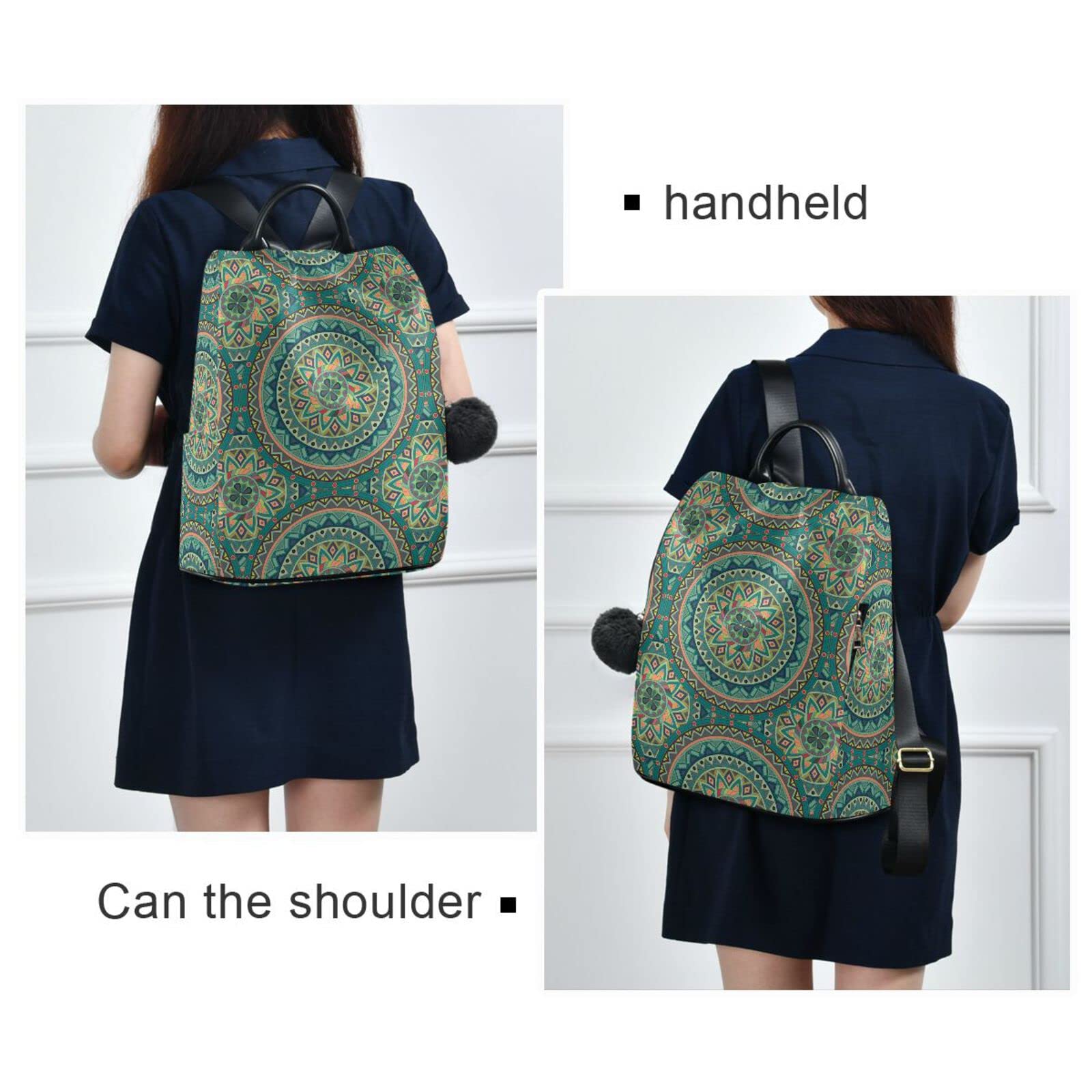 ALAZA Women's Mandala Floral Tribal Backpack Purse - Stylish Casual Daypack for Travel, College, Work & Business | Perfect Shoulder Bag for Everyday Use, Commuting & Weekend Adventures